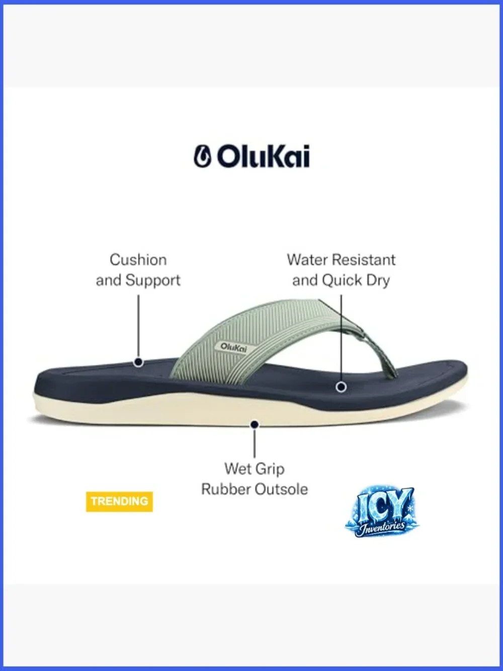 Water-Friendly Flip-Flop Sandals with Arch Support, Superior Traction for Beach